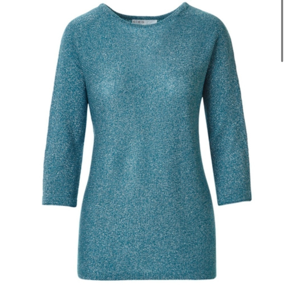NWT Cleo Peacock Metallic Pullover Sweater